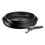 Tefal Ingenio Set med 3 delar, Non-stick stekpannor 24-28 cm + avtagbart handtag, Induktion + ugn, Non-stick beläggning