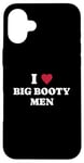 iPhone 16 Plus funny i (heart) love big booty men quote Case