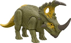 Jurassic World Figurine Dinosaure articulée Sinoceratops, Attaque Rugissante, sons et mouvements, avec code ADN scannable, Jouet Enfant, Dès 4 ans, HDX43