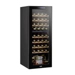 Wine Cooler 36 Bottle Dual Zone Fridge, Touch Screen, LED - Black