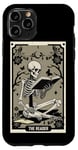 Coque pour iPhone 11 Pro The Reader Carte de tarot gothique sorcière squelette Halloween