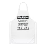 Warning World's Grumpiest Van Man Chefs Apron Awesome Best Courier Cooking