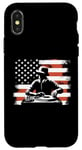 Coque pour iPhone X/XS Drapeau américain DJ – Amoureux de la platine Deejay des États-Unis patriotiques