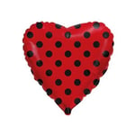 Heart Red Dots musta ilmapallo