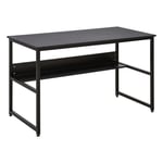 Computer Desk Laptop Study Table Workstation with Storage Shelf Metal