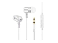 Ecouteurs Metal pour WIKO Y81 avec Micro et Telecommande Reglage Son Kit Main Libre Intra-AURICULAIRE Universe (Blanc)