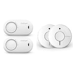 FireAngel FA3820-T2 10 Year Sealed Battery Alarm Carbon Monoxide & FireAngel Optical Smoke Alarm with 10 Year Sealed For Life Battery, FA6620-R-T2 - Twin Pack , White