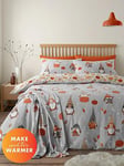 Catherine Lansfield Autumn Gonks Duvet Cover Set - Grey