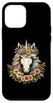 Coque pour iPhone 12 mini Couronne de fleurs licorne florale