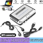 USB Cassette Player Tape to MP3 File Capture Converter for IPod CD Burn Audio