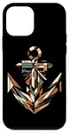 Coque pour iPhone 12 mini Symbole de la mer ancre cool dans le style art cubisme Noël