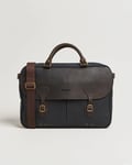 Barbour Lifestyle Wax Leather Briefcase Navy