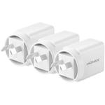 Momax 20W USB-C iPhone PD 3 Pack - Up to 20W PD Fast Charging for Wall Charger Apple iPhone 15/14/13/12/11/XS/8 Series Dual Output (USB-C PD & USB-A), 20W (Max) Fast Charging, Safe & Reliable