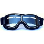 Trimec - Lunettes de Moto et Jet Lunettes de Protection Masques de Moto 18x8cm (Cadre noir + lentille transparente)-