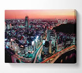 Rush Hour Through The City Canvas Print Wall Art - Small 14 x 20 Inches