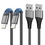 iPhone Charger Cable 2M 2Pack, MFi Certified USB to Lightning Cable 2M iPhone Charging Cable iPhone Cable Fast Charging Nylon Long iPhone Charger Lead Wire for iPhone 14/13/12/11/XR/XS/X/8/7/6/SE,iPad