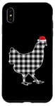 Coque pour iPhone XS Max Chemise de Noël poulet noir et blanc Buffalo Plaid Pyjama