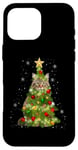 Coque pour iPhone 16 Pro Max Cat Maine Coon Sapin de Noël pour les amoureux des chats