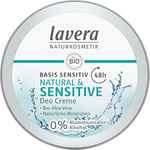 lavera Déodorant à base de crème sensible NATURAL & SENSITIVE - À l'aloe vera bio et aux minéraux naturels - Protection fiable pendant 48 heures - Cosmétique naturel - Végétalien - Bio (1 x 50 ml)