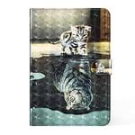 JIan Ying Case for Huawei MatePad 10.4 Slim Lightweight 3D Protector Cover Cat and tiger