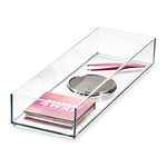 iDesign organisateur tiroir pour la table à maquillage, séparateur tiroir de la collection exclusive Sarah Tanno, article de makeup organizer en plastique à combiner, Transparent, 10,2 x 30,5 x 5 cm