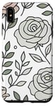 Coque pour iPhone XS Max Rose florale botanique, style minimaliste