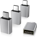 Adaptateur USB C vers USB 4 Pack,Type C Mâle USB A 3.0 Femelle Convertir,Thunderbolt 4 OTG pour MacBook Pro 2023,iPhone 16 15,iPad Air 4 5 Mini 6,Surface Go,Microsoft Galaxy S23 S22,Tab S8 S9.[G1210]