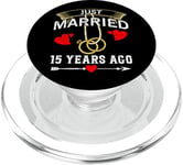 Just Married 15 years Ago Funny 15th wedding anniversary PopSockets PopGrip for MagSafe