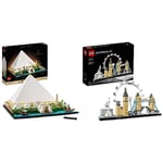 LEGO 21058 Architecture Great Pyramid of Giza Set & 21034 Architecture Skyline Model Building Set, London Eye, Big Ben, Tower Bridge Model Collection, Office Home Décor