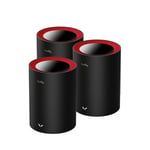 Cudy M3000 3-Pack Dobbelbånd (2.4 GHz / 5 GHz) Wi-Fi 6 (802.11ax) Sort, Rød 1 Innvendig lys