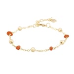 Snö Of Sweden Capri Stone Chain Bracelet Gold/Orange 16–18,5cm