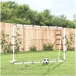 Fotbollsnät vidaxl - Med rebounder vit&svart 184x61x123 cm stål och pe vit svart