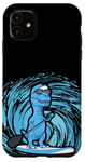 Coque pour iPhone 11 Planche Pagaie Drôle Dinosaure Stand Up Paddle Board