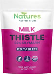 Milk Thistle Tablets 4000mg | 120 High Strength Tablets | 80% Silymarin Vegan UK