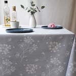 Nappe enduite Astrance gris blanc - Carrée 160x160cm Fleur de Soleil