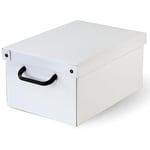 Lavatelli Boite de Rangement avec Couvercle, Boite en carton, Rangement Vetement, Meuble de Rangement Chambre, Bureau, Panier de Rangement, Organisateur Tiroir, Boite Cadeau, Blanc, 25x35x17,5 cm