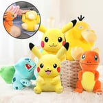 Pokemon-pehmo-nukke Pikachu/Bulbasaur/Charmander/Psyduck Pehmeä sarjakuvahahmolelu Pieni tyynykoriste lapsille Aikuinen Uusi