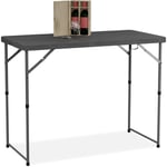 Table de jardin pliante, réglable en hauteur, 74x120x60 cm, pour 6 personnes, acier et plastique, grise - Relaxdays