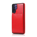 JIANWU Phone Flip Case Cover, For Huawei P30 Pro Mobile Phone Case, PU Leather Wallet Case Multi-credit Card Slot Wallet Case, For Huawei P30 Pro (Color : Red)