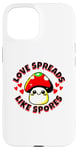 iPhone 15 Love Spreads Like Spores Cute Funny Kawaii Mushroom Case