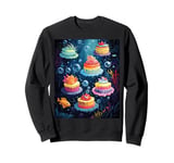 Underwater Cupcake Adventure for Food Lovers Sweatshirt