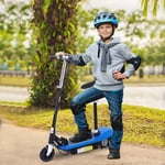 Foldable Powered Scooter 120W with Adjustable Seat and Brake - Blue