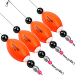 THKFISH Flotteur Peche en Mer Bouchon Peche Flotteurs Pondérés Popping Cork Bouchon de Peche Truite 4 Pièces Orange-21g