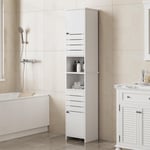 Bathroom Storage Cabinet Tall Cabinets Slim Toilet Cupboard Free Standing Wooden