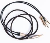 Câble de rechange compatible avec les casques Hifiman Sundara, Arya, Ananda, HE4XX, HE-400i (double connecteur 3,5 mm) 3,5 mm/6,35 mm vers double connecteur jack mâle 3,5 mm Cordon de 1,5 m