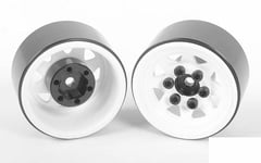 Stamped Steel 1.0" Stock Beadlock Wheels WHITE Z-W0111 RC4WD 18th scale G2