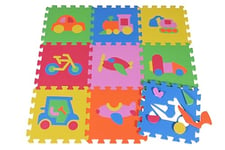 KNORRTOYS.COM Knorrtoys 21017 Tapis Puzzle 9 pièces Motif trafic de véhicules Multicolore 30 cm