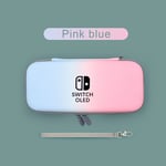 Rangement Pour Nintendo Switch Oled,Coque Rigide En Cristal,Film De Protection D'écran,Capuchons Pour Pouce,S Pc,Accessoires - Type Pink Blue