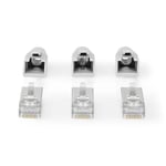 Nedis RJ45-kontakt | RJ45 Pass Through | Solid/strängad FTP CAT6a | Rak | Guldplaterad | 10 st. | PVC | Grå / Svart / Vit | Låda