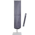 SUPERJARE Housse de parasol de terrasse avec tige pour parapluies de 2,1 à 3,3 m et parasol double face de 4,6 m, housse de protection imperméable 600D avec fermeture éclair, gris